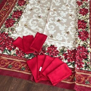 Christmas table cloth and napkins